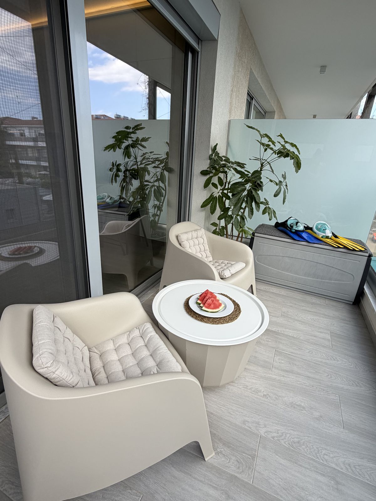 Garden-view balcony